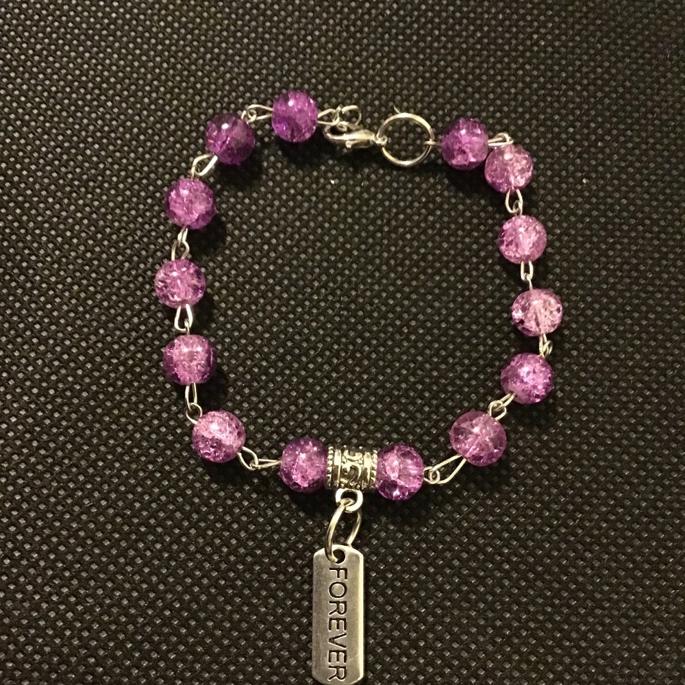 Purple beaded bracelet